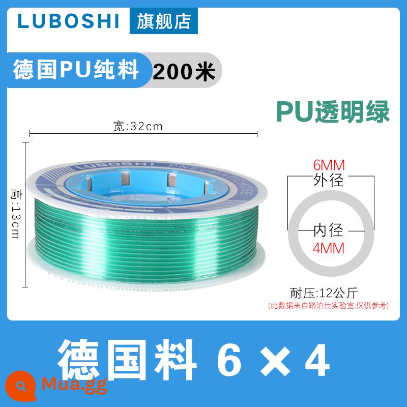 pu khí quản 8mm ống 10mm máy nén khí khí nén máy bơm không khí nén khí quản áp suất cao ống ống khí quản trong suốt 12m - Màu xanh lá cây trong suốt PU6*4