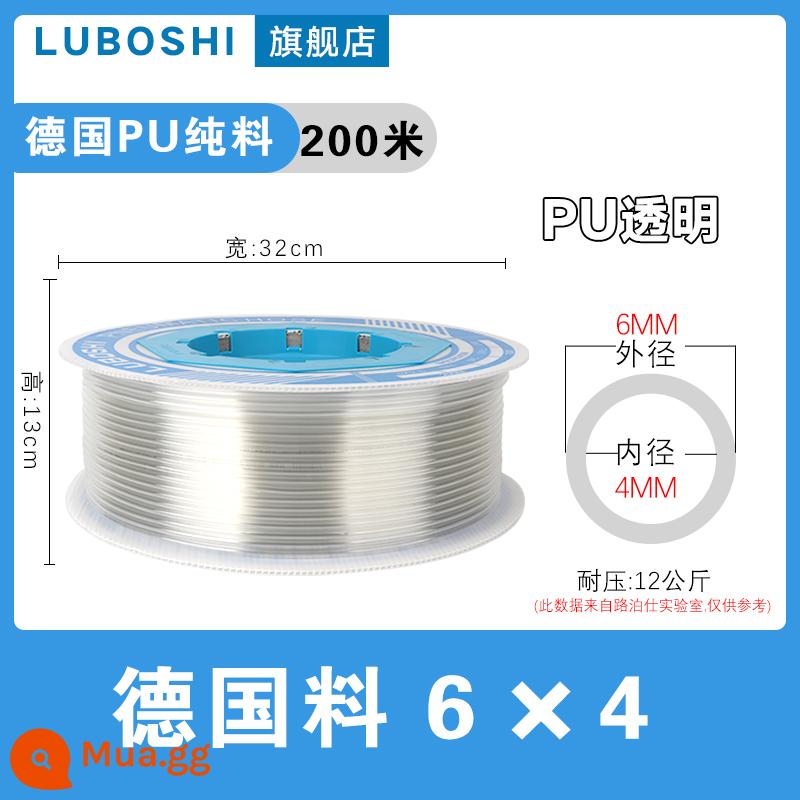 pu khí quản 8mm ống 10mm máy nén khí khí nén máy bơm không khí nén khí quản áp suất cao ống ống khí quản trong suốt 12m - PU6*4 trong suốt [chịu áp suất 12kg]