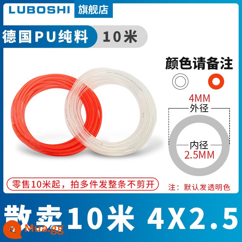 pu khí quản 8mm ống 10mm máy nén khí khí nén máy bơm không khí nén khí quản áp suất cao ống ống khí quản trong suốt 12m - 10 mét 4X2,5