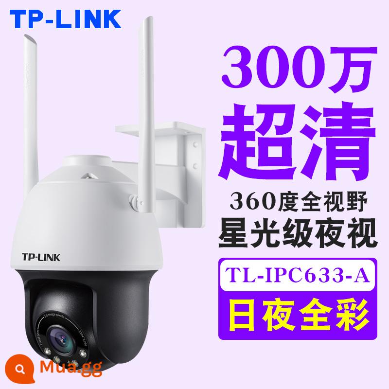 TPLINK WiFi không dây ngoài trời bóng máy 4 triệu/8 triệu camera nhìn HD ban đêm điện thoại di động gia đình điều khiển từ xa màn hình ngoài trời camera camera - [Nâng cấp tầm nhìn ban đêm dưới ánh sao] [Ăng-ten kép băng tần kép đủ màu độ phân giải cao 3 triệu] TL-IPC633-A