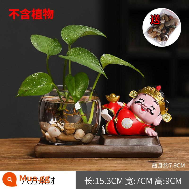 Sáng Tạo Thủy Canh Thần Tài Vàng Kudzu Bình Mini Cá Tính Nhỏ Hoa Vật Có Hoa Tàu Phòng Khách Trang Trí Văn Phòng Trang Trí - [Phiên bản mới] Chào mừng sự giàu có và kho báu (cỡ trung bình)