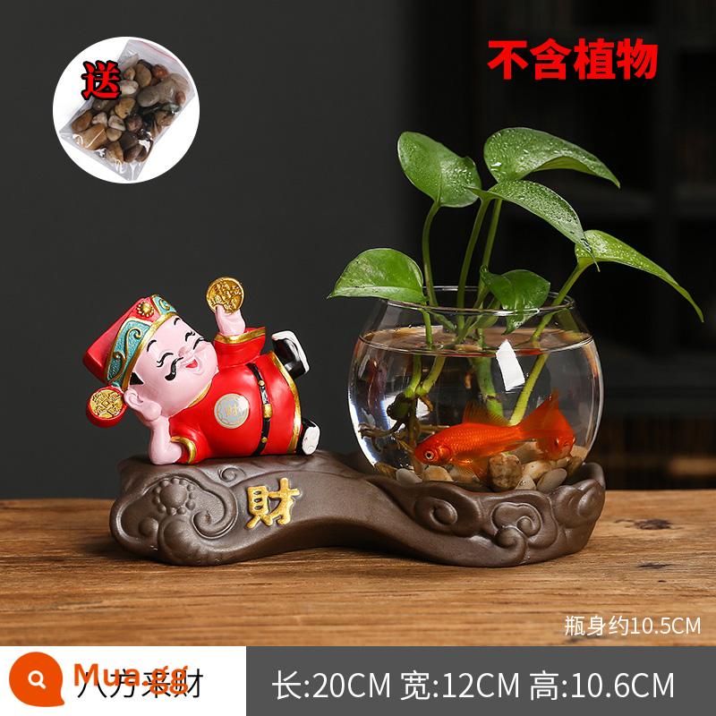 Sáng Tạo Thủy Canh Thần Tài Vàng Kudzu Bình Mini Cá Tính Nhỏ Hoa Vật Có Hoa Tàu Phòng Khách Trang Trí Văn Phòng Trang Trí - [Phiên bản mới] May mắn và Kho báu (Kích thước lớn)