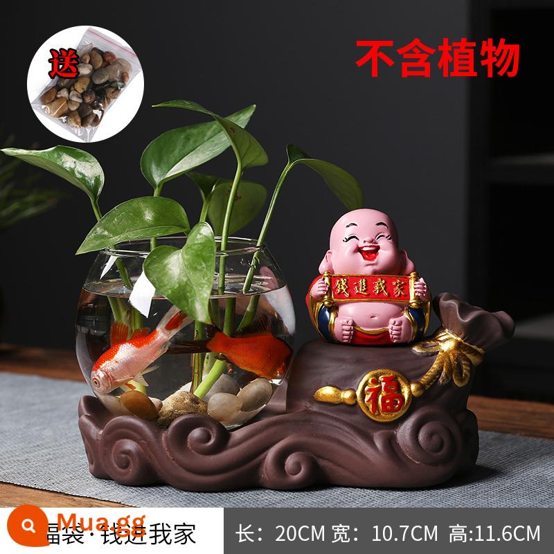 Sáng Tạo Thủy Canh Thần Tài Vàng Kudzu Bình Mini Cá Tính Nhỏ Hoa Vật Có Hoa Tàu Phòng Khách Trang Trí Văn Phòng Trang Trí - Tiền vào nhà (cỡ lớn)