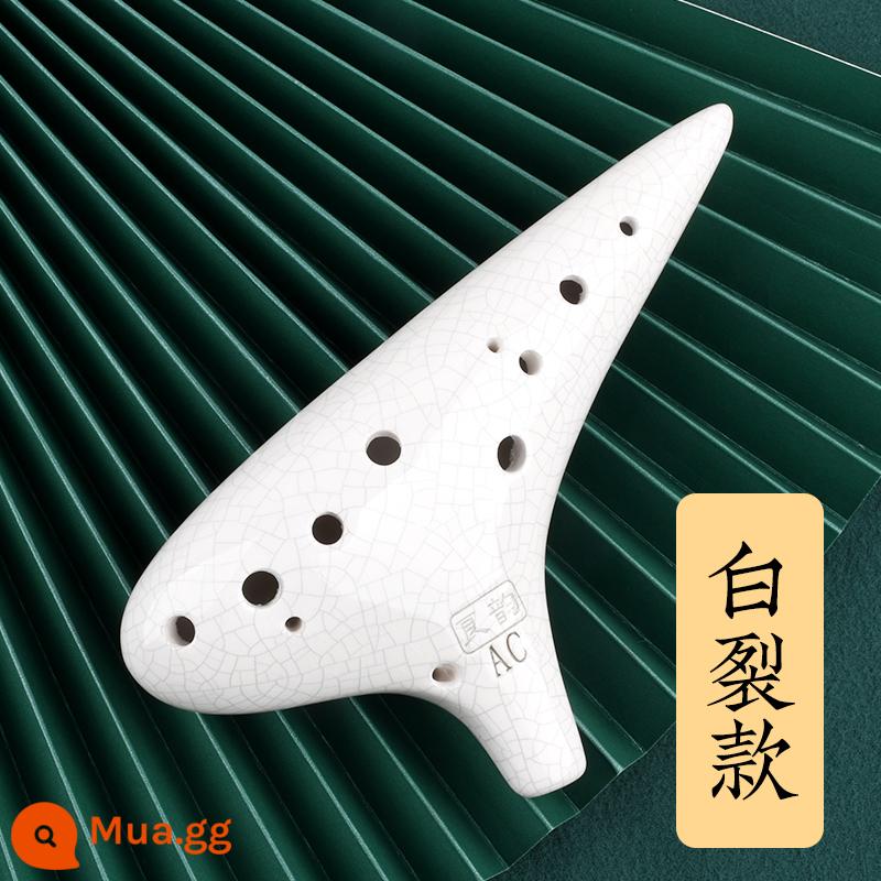 Loại biểu diễn Ocarina 12 lỗ Nhạc cụ chuyên nghiệp dành cho người mới bắt đầu 12 lỗ di động Giai điệu AC dành cho sinh viên có giai điệu trung bình sáu 6 lỗ - Âm hiệu suất [điều chỉnh AC tách màu trắng] đi kèm túi đựng + dây buộc + sách giáo khoa