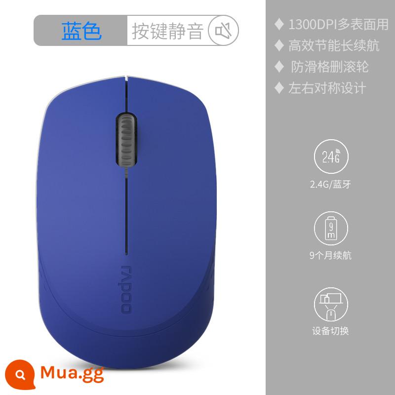 Rapoo Không Dây Bột Di Động Tắt Tiếng Văn Phòng Nhà Máy Tính Xách Tay Máy Tính Máy Tính Bảng Chuột Bluetooth Đa Năng - ba chế độ màu xanh