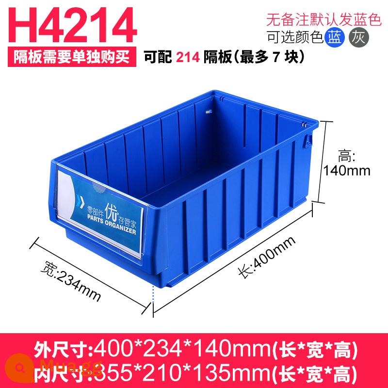 Yingcube bộ phận hộp lưu trữ bộ lọc hộp nhựa hình chữ nhật doanh thu hộp dải hẹp lưu trữ công cụ vật liệu hoàn thiện hộp - Vỏ ngoài dày (400x234x140) chất liệu PP xuất khẩu màu xanh