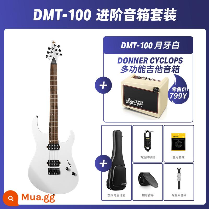 Donner Donner Bộ đàn guitar điện chuyên nghiệp cấp ST đơn lắc loạt đá nhập cảnh mới bắt đầu sinh viên DMT100 - [Gói loa nâng cao] Crescent White