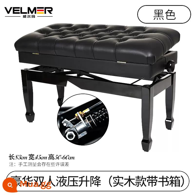 Có Thể Điều Chỉnh Gỗ Chắc Chắn Ghế Đàn Piano Tại Nhà Đơn Thủy Lực Tự Động Nâng Guzheng Phân Đàn Piano Điện Tử Đôi Đàn Piano Phân - [Có Tủ Sách] Thủy Lực Đôi Màu Đen Sang Trọng