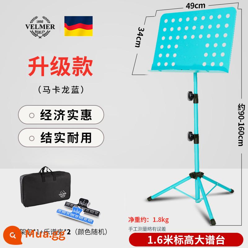 Gấp số điểm có thể được gấp lại bằng một giá cong cong - 1,6 mét [model nâng cấp dày] màu xanh + 2 kẹp + túi