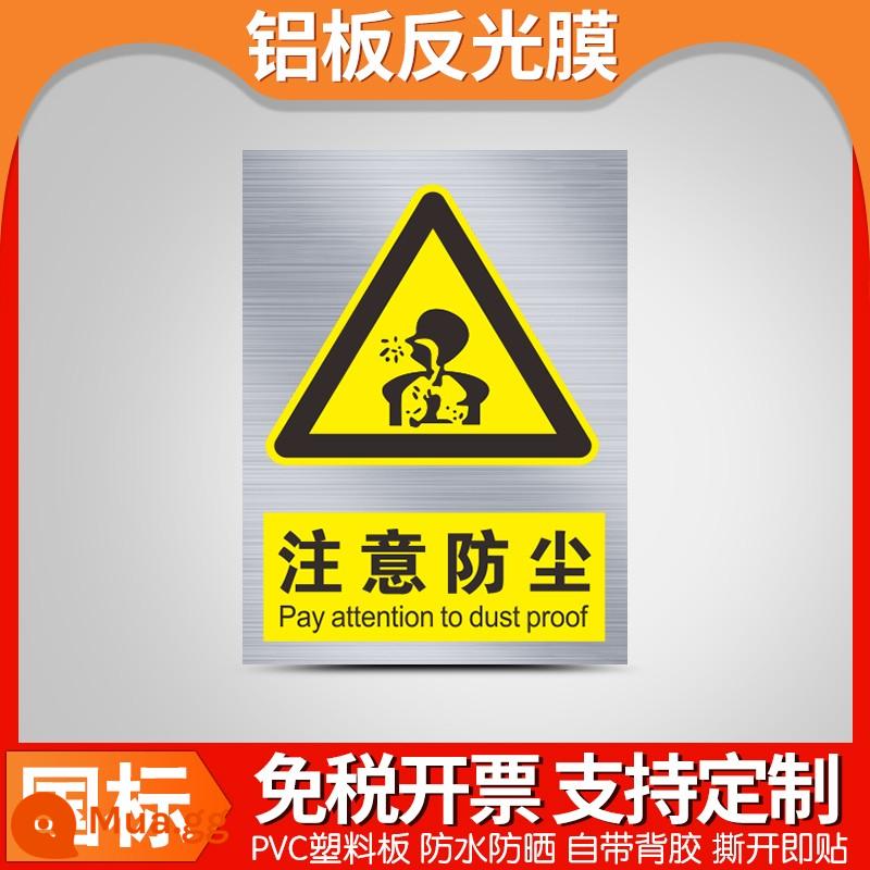 Biển cảnh báo an toàn bằng nhôm, khẩu hiệu xây dựng nhà xưởng tùy chỉnh, cẩn thận điện giật, không hút thuốc, nguy hiểm về điện, vật liệu tấm nhôm, biển cảnh báo giao thông - Chú ý đến bụi-nhôm