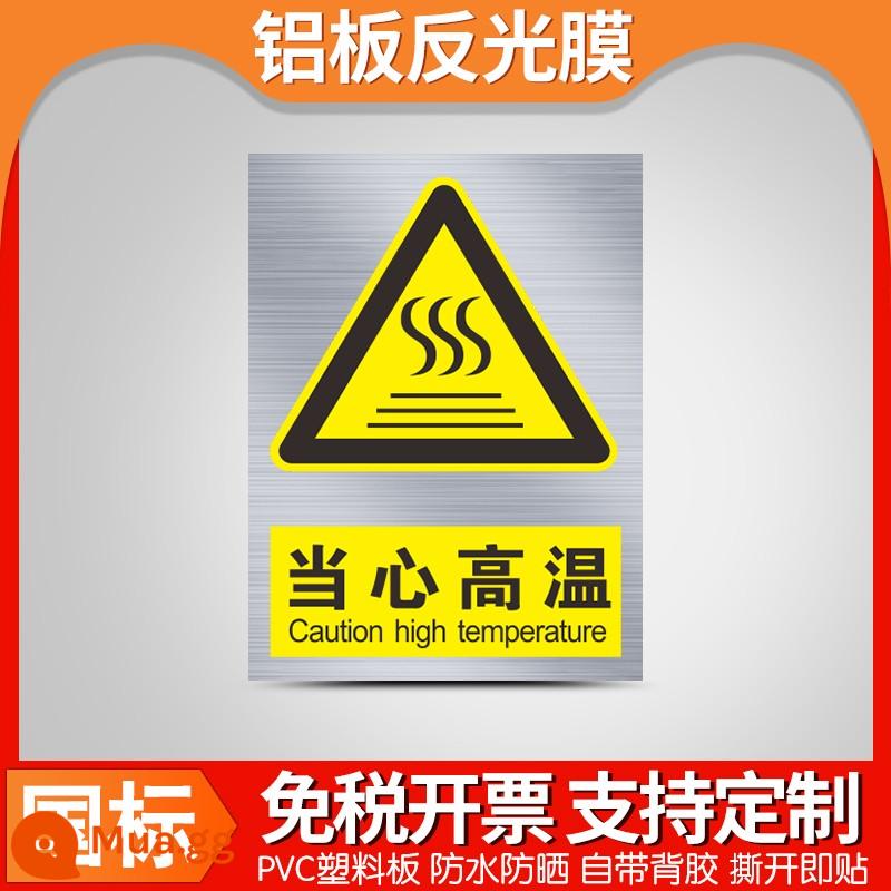 Biển cảnh báo an toàn bằng nhôm, khẩu hiệu xây dựng nhà xưởng tùy chỉnh, cẩn thận điện giật, không hút thuốc, nguy hiểm về điện, vật liệu tấm nhôm, biển cảnh báo giao thông - Cẩn thận với nhiệt - Nhôm