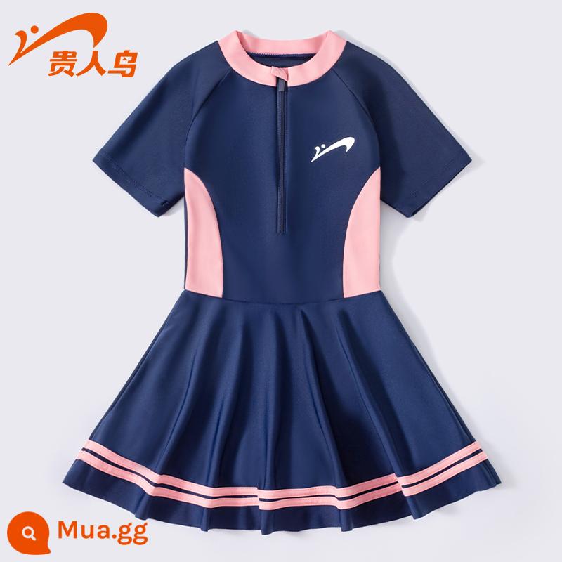 Áo tắm trẻ em Noble Bird 2023 New Girls Summer Big Boy Girl Baby Bơi một mảnh Kem chống nắng Suối nước nóng - Xanh lam [kiểu quần culottes]