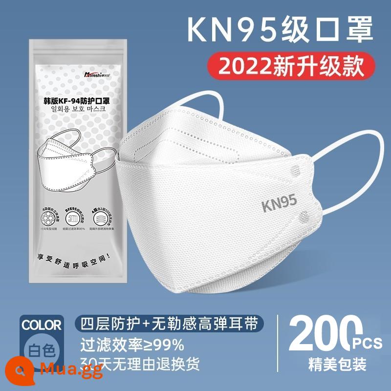 KN95 Mặt nạ 3D Mặt nạ dùng một lần ba chiều NET CAO NET RED Màu đỏ dễ thương In Năm mới 2022N95 - [Gói Tinh Tế] 200 Viên - Trắng Dành Cho Người Lớn [Bảo Vệ Cấp KN95]