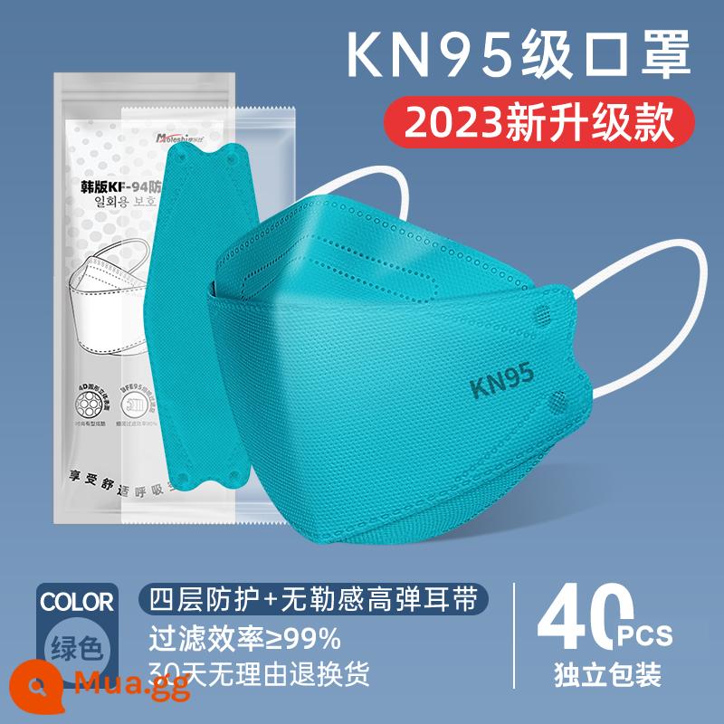 mặt nạ kn95 3d nữ ba chiều mệnh giá cao năm mới 2023 dành cho người lớn dùng một lần chống bụi đen trắng thời trang nam phần mỏng hợp thời trang - [Gói cá nhân] 40 viên - Xanh trưởng thành [Bảo vệ cấp độ KN95]