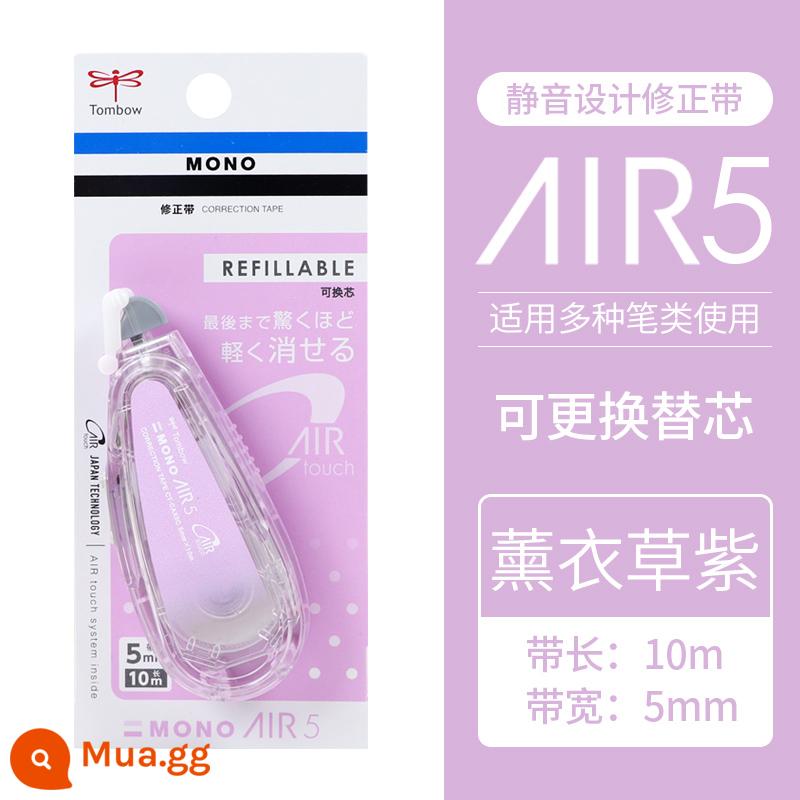 Nhật Bản Tombow chuồn chuồn Đai điều chỉnh MONO AIR dành cho học sinh Đai điều chỉnh cưỡi nhẹ dễ thương Đai điều chỉnh công suất lớn Lõi có thể thay thế Thiết kế tắt tiếng dài 10m Đai không dễ đứt CT-CAX5C - Thân tím oải hương