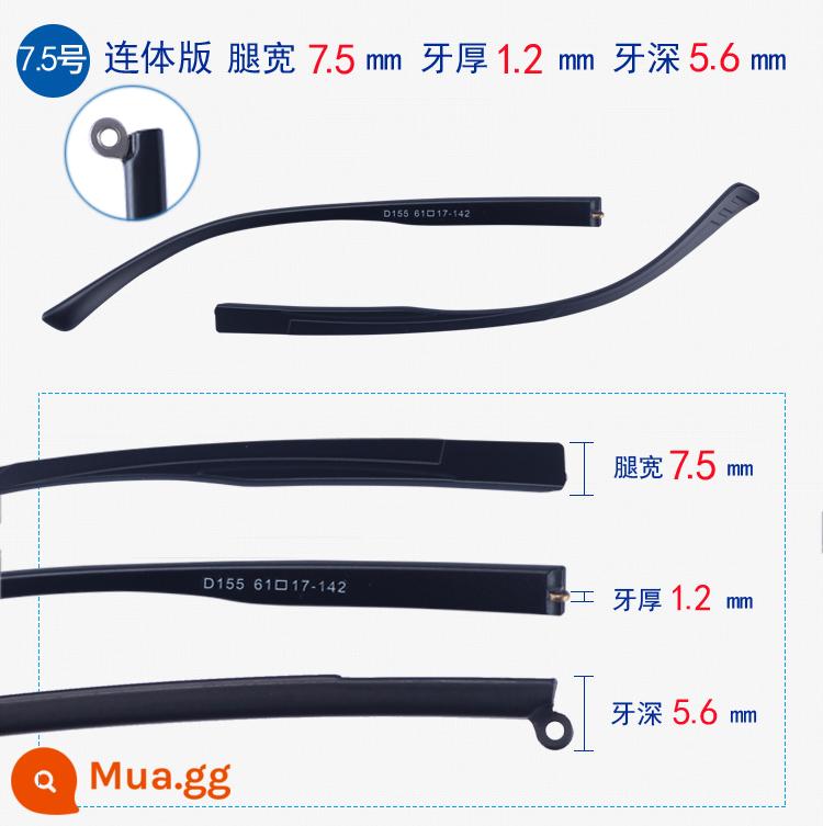 TR90 Spectacle Foot Phụ kiện Daquan Kính Giá đỡ Một cặp kính phổ thông Phụ kiện Kính Khung giá ba chân Răng đơn thay thế - Phiên bản nguyên khối cỡ 7.5 với chiều rộng chân 7,5 mm và phần nhô ra tiêu chuẩn (bao gồm tuốc nơ vít)