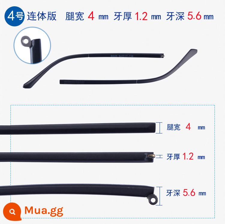 TR90 Spectacle Foot Phụ kiện Daquan Kính Giá đỡ Một cặp kính phổ thông Phụ kiện Kính Khung giá ba chân Răng đơn thay thế - Bộ áo liền quần cỡ 4, chiều rộng chân 4mm, phần nhô ra tiêu chuẩn (bao gồm tuốc nơ vít)