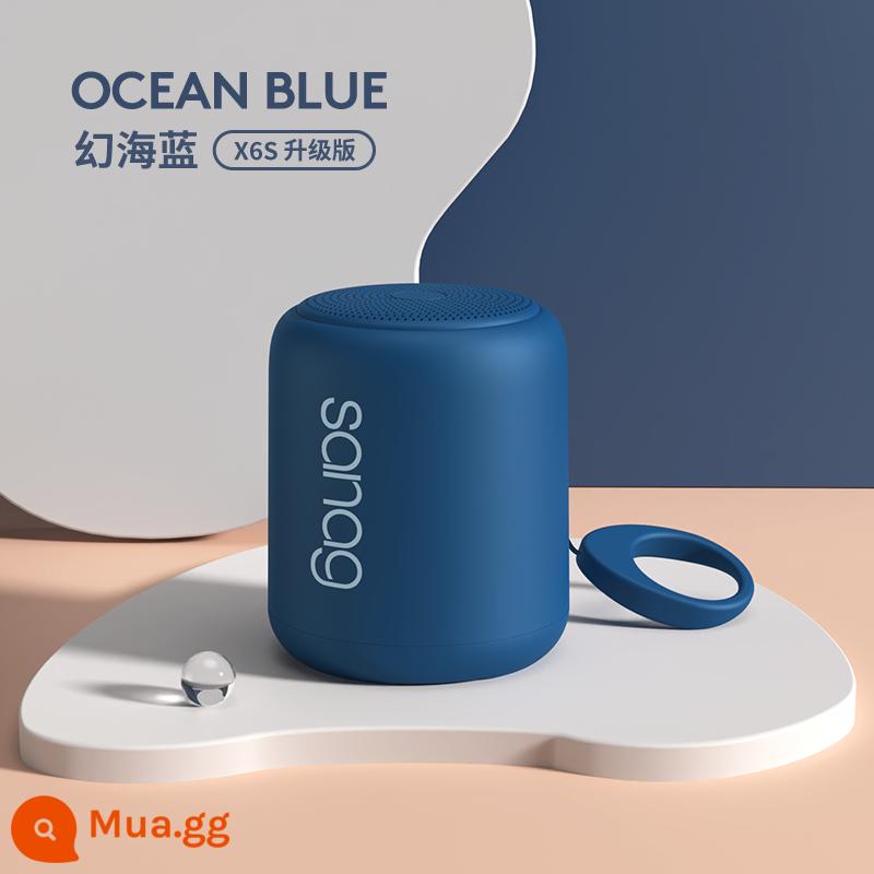 âm thanh bluetooth không dây sanag loa nhỏ máy tính để bàn máy tính xách tay xe hơi ngoài trời gia đình thẻ cắm nhỏ nhỏ di động loa siêu trầm âm thanh nhỏ chất lượng cao siêu nặng cho bé trai và bé gái - Màu xanh biển huyền ảo [X6S]