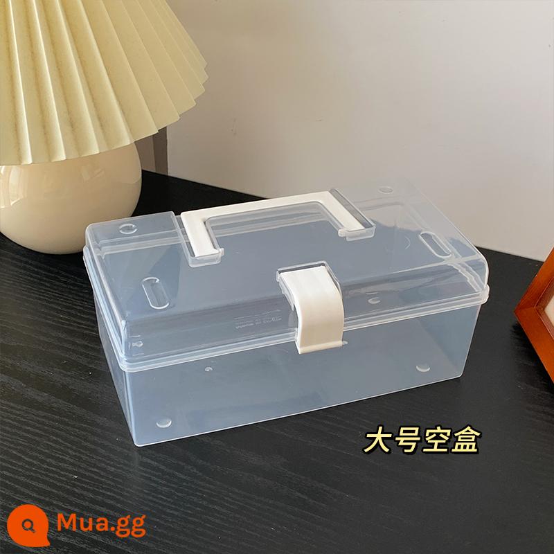 NHỰA PVC chống oxy hóa trong suốt di động dung lượng lớn hộp bảo quản chống bụi hộp hoàn thiện hộp đựng trang sức di động đa năng - Hộp trống lớn