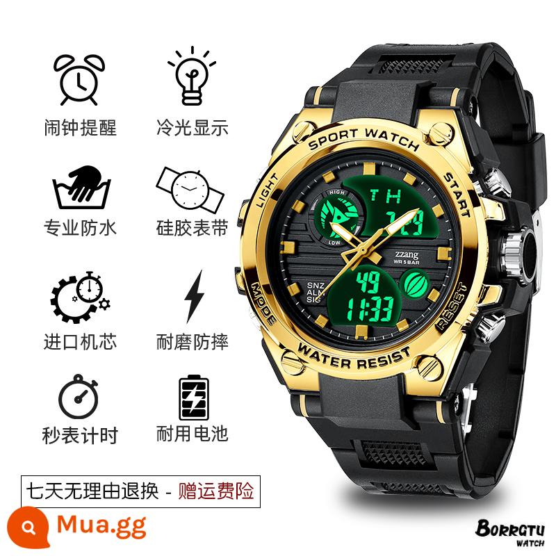 One Piece Seven Dragon Ball Watch Electronic School School School Young Thanh niên Xu hướng Cơ khí Đồng hồ Thể thao Không thấm nước - ★Được quản lý cửa hàng khuyên dùng★[Vàng đen] Bảo hành 5 năm dùng thử miễn phí