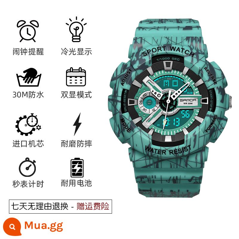 One Piece Seven Dragon Ball Watch Electronic School School School Young Thanh niên Xu hướng Cơ khí Đồng hồ Thể thao Không thấm nước - Azure [Gửi vòng tay thể thao + Bảo hiểm vận chuyển + Bảo hành 5 năm]