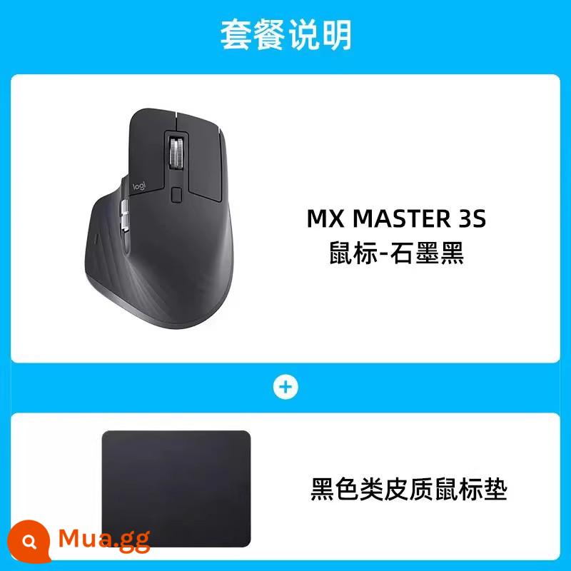 Chuột bluetooth không dây Logitech MX Master 3S cao cấp tắt tiếng màn hình máy tính xách tay Bolt receiver - MX Master3S Than chì Đen + Bàn di chuột