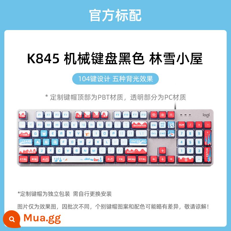 Logitech K845 Bàn phím cơ có dây xanh trà đen trục anh đào văn phòng đánh máy trò chơi keycap trong suốt máy tính để bàn - K845-Linxue Hut (có phím số)