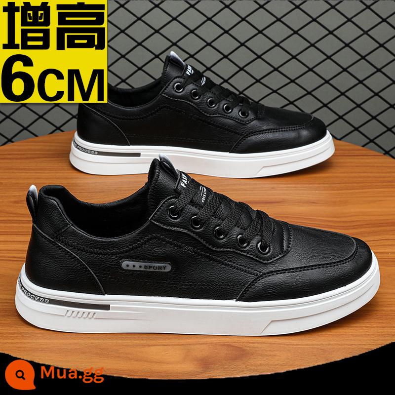 Giày Slip On Nam Mùa Đông Plus Nhung Ấm Cotton Giày Da Nam Công Sở Chống Trơn Trượt Bàn Làm Việc Mùa Thu - Màu đen (hình ảnh chính tăng)