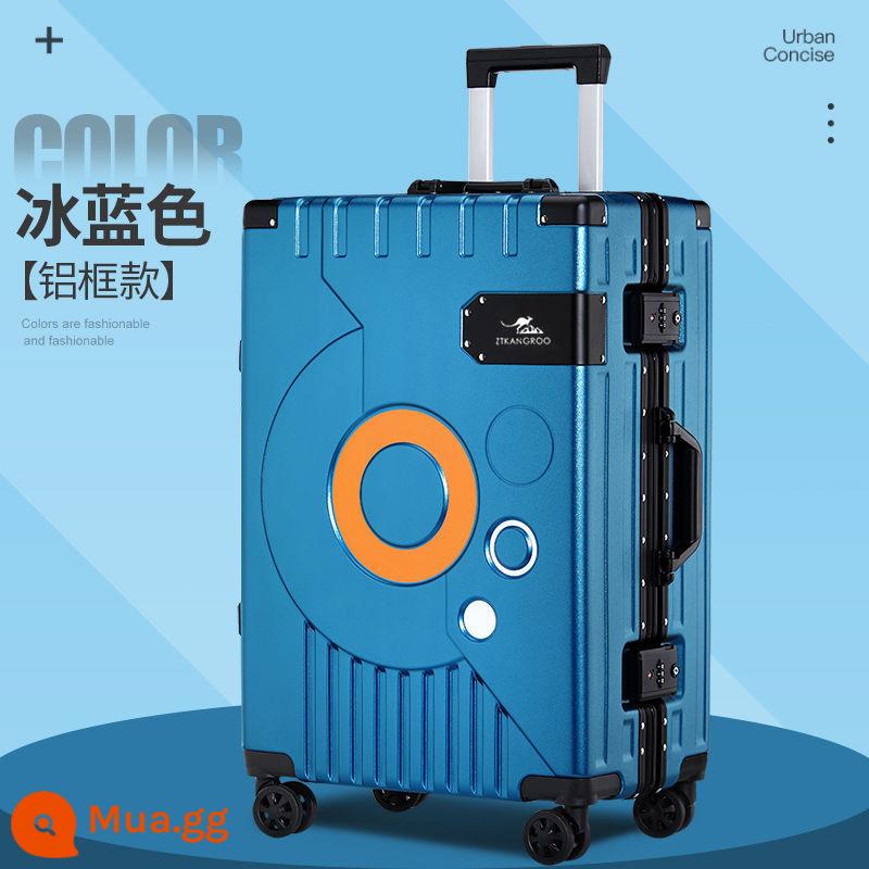 Shijia kangaroo vali bé trai mật khẩu hộp nữ bền đa năng bánh xe học sinh khung nhôm xe đẩy du lịch bao da - Ice Blue [Mẫu đinh tán gia cố kép] [Tủ PC dày]