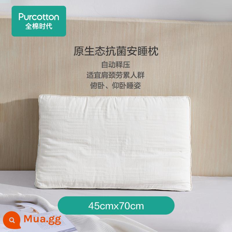 Cotton Era Cotton Linen Gối kháng khuẩn Lõi gối bảo vệ cột sống cổ tử cung Giúp người lớn ngủ ngon Gối thấp hộ gia đình nam Gói đơn - Gối ngủ kháng khuẩn sinh thái chính hãng