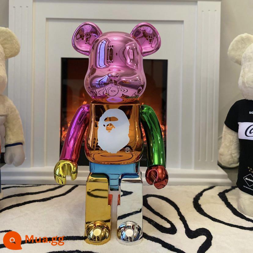 Bearbrick1000% bạo lực gấu khối xây gấu mẫu phòng khách lớn trang trí hợp thời trang búp bê búp bê quà tặng sinh nhật - 70cm mạ điện nhiều màu (mẫu cao cấp)