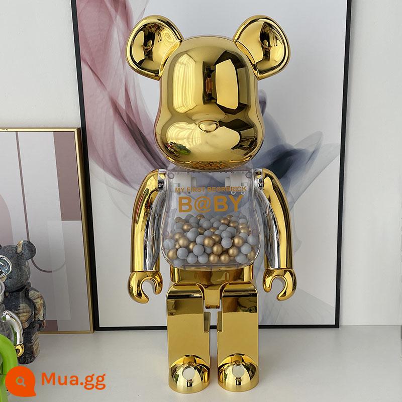 Bearbrick1000% bạo lực gấu khối xây gấu mẫu phòng khách lớn trang trí hợp thời trang búp bê búp bê quà tặng sinh nhật - Mạ vàng 70 cm (mẫu cao cấp)