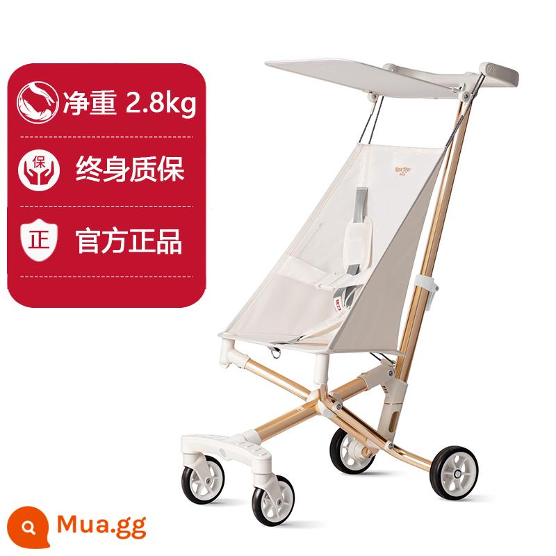 Xiaohuzi xe đẩy em bé đi hiện vật T18 nhẹ gấp ô xe đẩy du lịch lớn xe đẩy trẻ em T28 - [SF Miễn phí Vận chuyển] Vải Oxford Trắng Chính hãng T18 Bảo hành Trọn đời