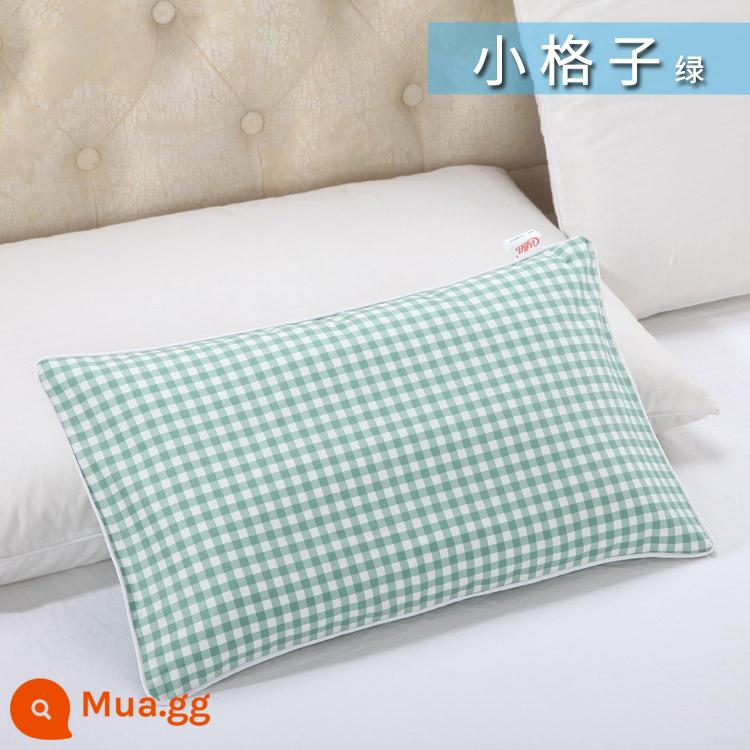 Nguyên chất cotton trẻ em Áo gối hoạt hình cotton cho bé học sinh mẫu giáo dây kéo áo gối nam nữ vỏ gối nhỏ dễ thương - Lưới nhỏ màu tím xanh