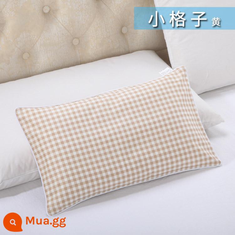 Nguyên chất cotton trẻ em Áo gối hoạt hình cotton cho bé học sinh mẫu giáo dây kéo áo gối nam nữ vỏ gối nhỏ dễ thương - Lạc đà nhỏ ca rô màu vàng