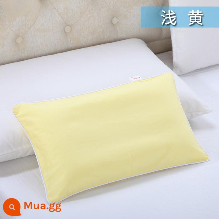 Nguyên chất cotton trẻ em Áo gối hoạt hình cotton cho bé học sinh mẫu giáo dây kéo áo gối nam nữ vỏ gối nhỏ dễ thương - Màu vàng nhạt (tinh khiết)