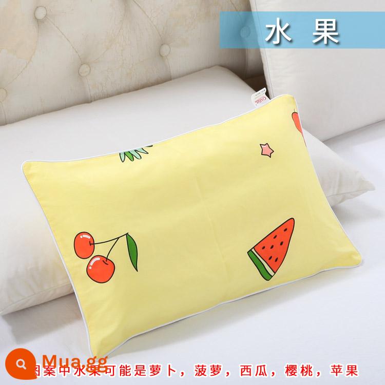 Nguyên chất cotton trẻ em Áo gối hoạt hình cotton cho bé học sinh mẫu giáo dây kéo áo gối nam nữ vỏ gối nhỏ dễ thương - trái cây sô cô la