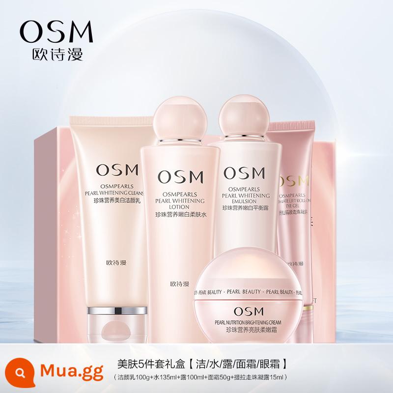 Osman Dưỡng Da Bộ Dưỡng Ẩm Dưỡng Ẩm Làm Trắng Da Blemish Brightening Whitening Skin Care Nữ - [Bộ 5 sản phẩm] 100g sữa rửa mặt + 135ml nước + 100ml kem dưỡng da + 50g kem dưỡng + 15ml kem dưỡng mắt