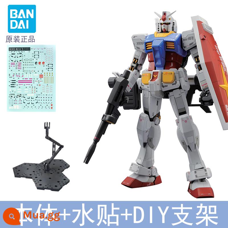 Blue Sky Spot Bandai 1/100 MG RX-78-2 Gundam Ver.3.0 Mô hình lắp ráp Gundam Yuan Zu - Thân máy + miếng dán chống nước B83655 + giá đỡ