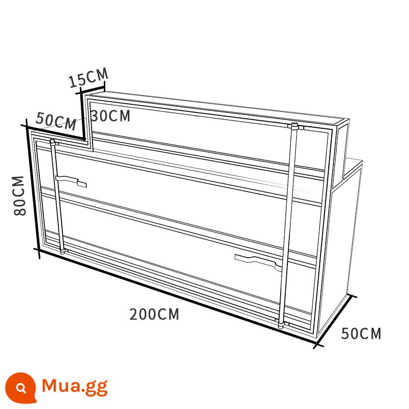 Quầy thu ngân quầy bar quán trà sữa container phong cách công nghiệp sáng tạo quán nướng quán gym quầy lễ tân phong cách retro - Chính Bá 200*50*110