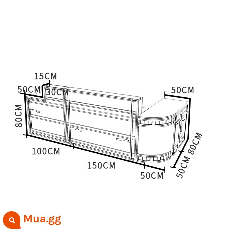 Quầy thu ngân quầy bar quán trà sữa container phong cách công nghiệp sáng tạo quán nướng quán gym quầy lễ tân phong cách retro - Mặt tiền 300, góc 130