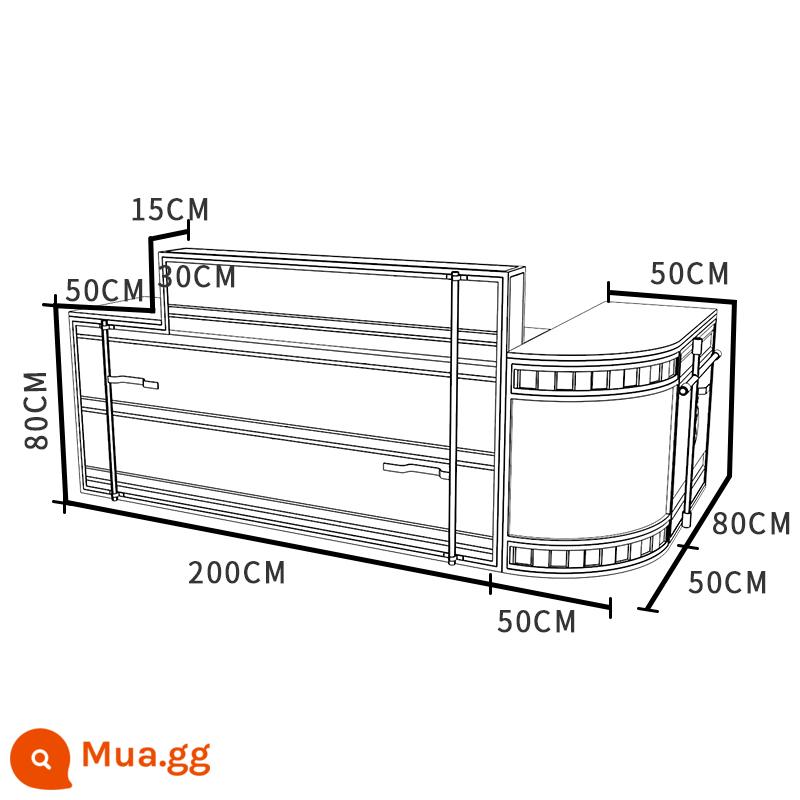 Quầy thu ngân quầy bar quán trà sữa container phong cách công nghiệp sáng tạo quán nướng quán gym quầy lễ tân phong cách retro - Mặt tiền 250, góc 130