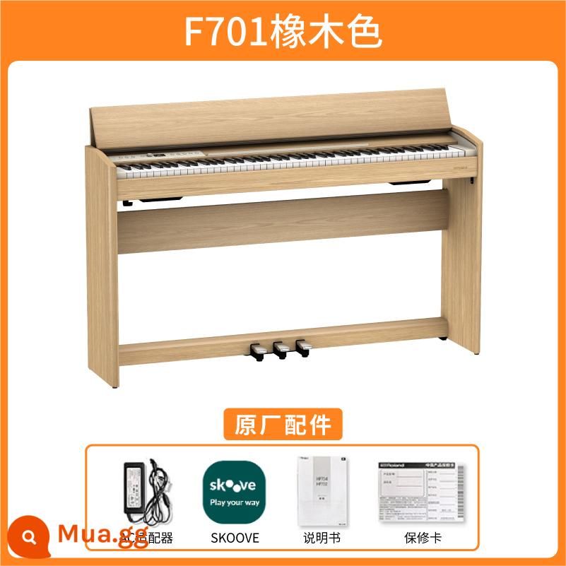 Roland Đàn Organ Điện Tử Roland F701 Thông Minh 88 Phím Búa Nặng Chuyên Nghiệp Mới Bắt Đầu Điện Thép Bluetooth Nhà Thẳng Đứng - F701 màu gỗ sồi + gói quà tặng cơ bản mới