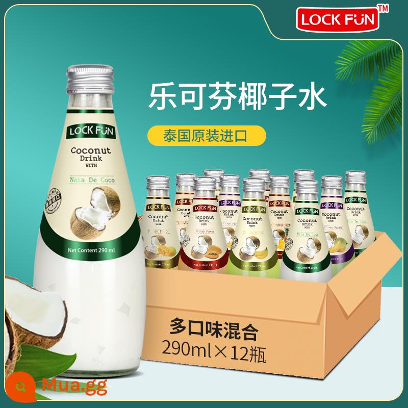 LOCKFUN Nước Dừa Nước Giải Khát FCL 290ml*12 Chai Hỗn Hợp Đóng Gói Nhập Khẩu Từ Thái Lan - [Hương vị hỗn hợp] 290ml*12 chai