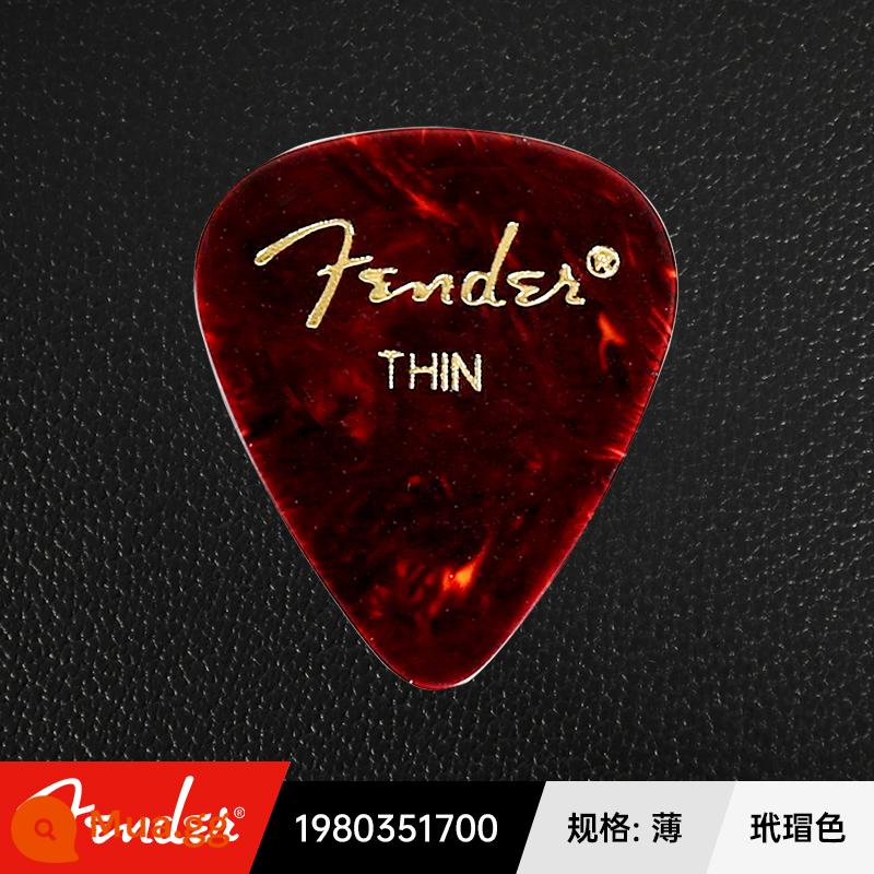 Mỹ Fender Celluloid Đàn Guitar Chọn Nhạc Jazz Chống Trơn Trượt Điện Gỗ Dân Gian Gảy Lò Xo Mảnh - Vỏ rùa mỏng