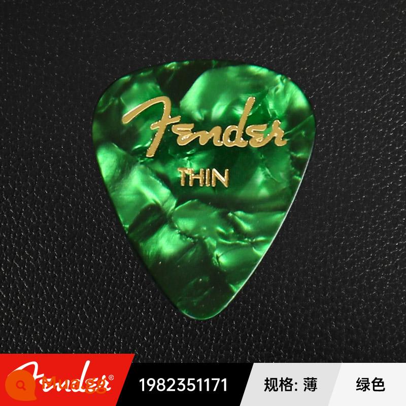 Mỹ Fender Celluloid Đàn Guitar Chọn Nhạc Jazz Chống Trơn Trượt Điện Gỗ Dân Gian Gảy Lò Xo Mảnh - xanh mỏng