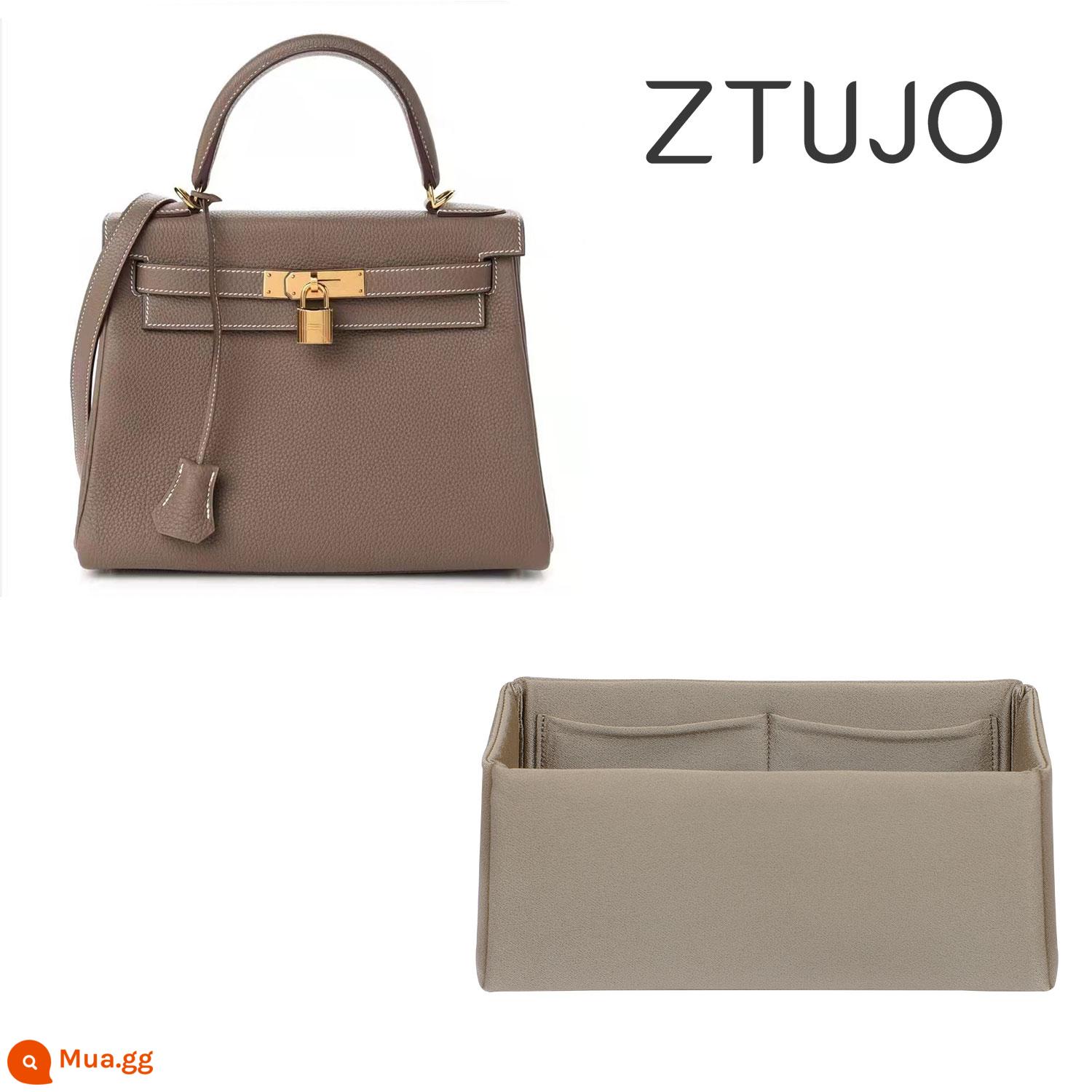 【ZTUJO】Thích hợp cho Túi lót vải satin nhập khẩu Hermes Kelly25/28/32/35 - [Satin model kelly 32] Xám voi