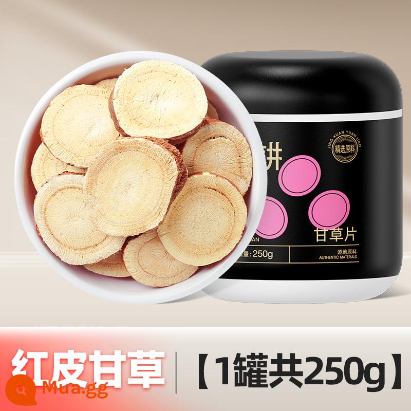 Viên cam thảo đỏ Qilixiang 500g cam thảo Thành phần dược liệu Trung Quốc súp gừng khô cam thảo cửa hàng chính thức hàng đầu - Cam Thảo Đỏ [250g*1 lon]