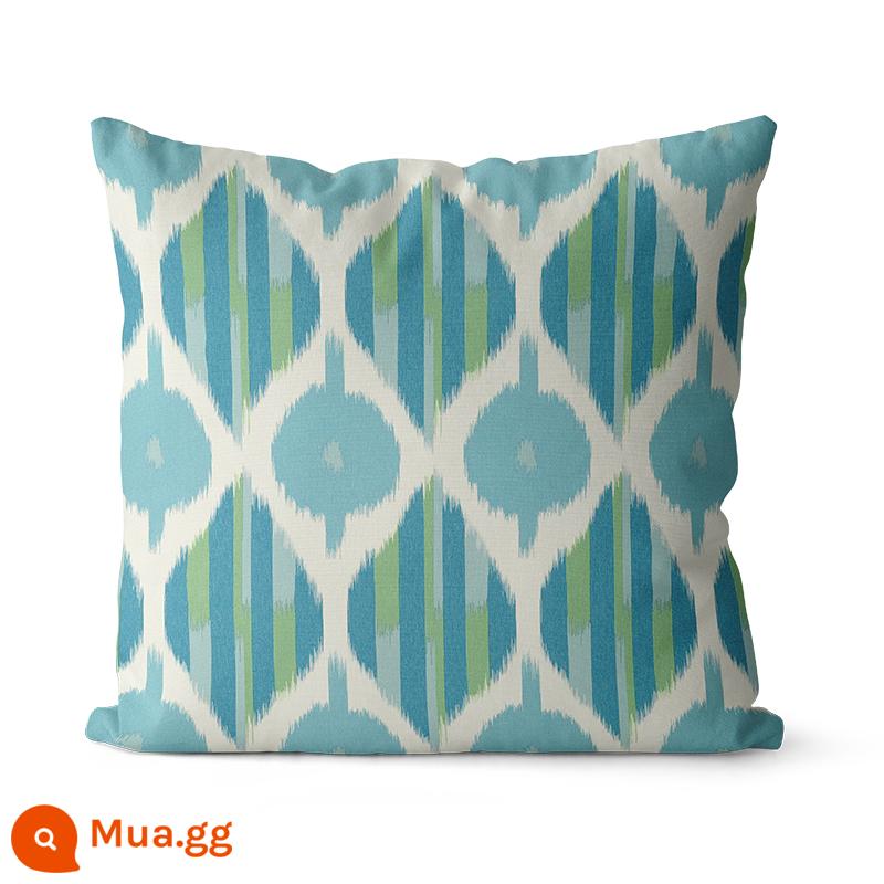 American Geometry Blue -Green Mẫu Cotton và Linen Double -Souted Gối Southa Trang trí giường đệm đầu và vòng eo tùy chỉnh - SM068