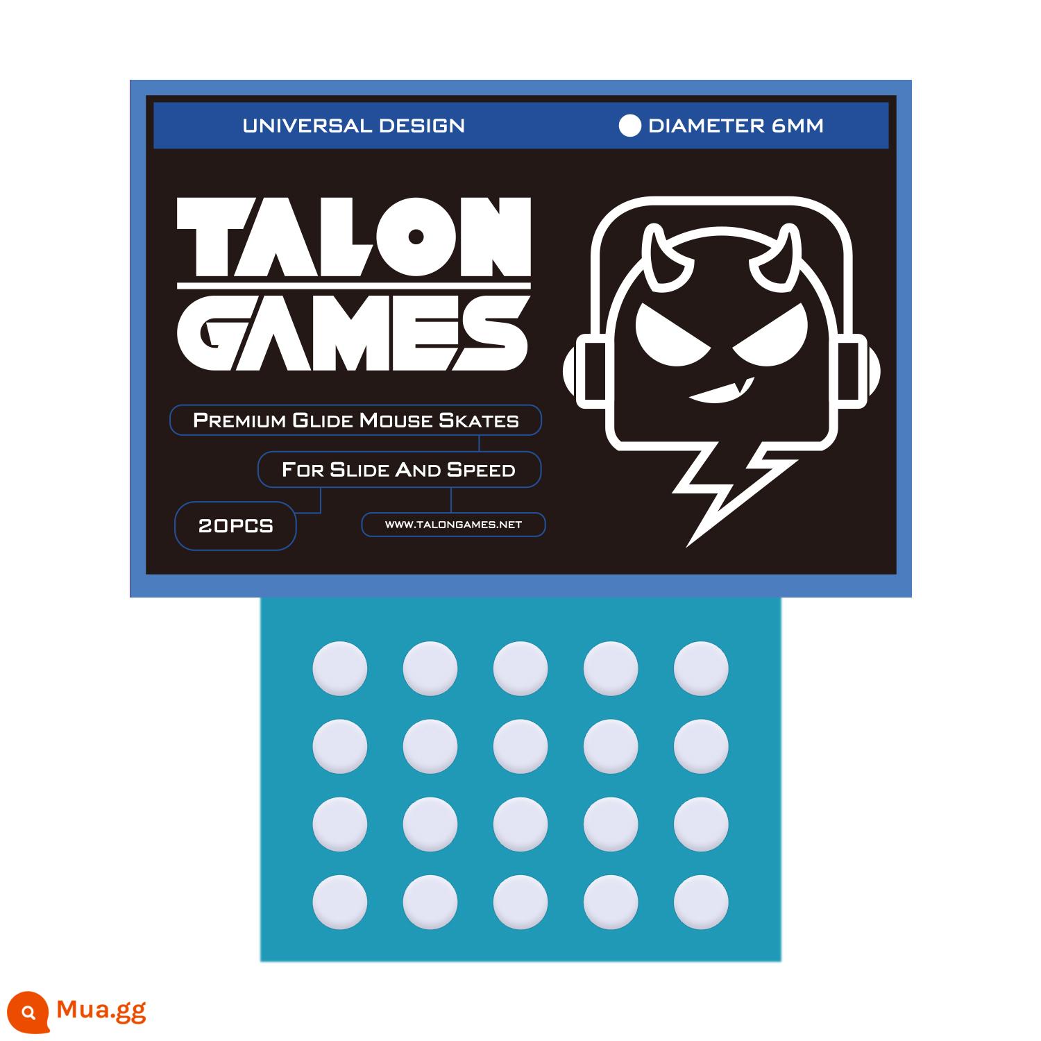 TALONGAMES phù hợp với Logitech gpw2g502g403gpx Poison Viper Ultimate Arc Edge miếng dán chân chuột miếng dán Teflon - Chấm trắng 6mm có kiểm soát-20 viên